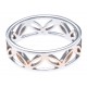 Bague argent rhodié 2,5g - 2 tons - rhodié et rosé - épaisseur 6mm - T50 à 60