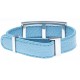 Bracelet en acier - émail - nacre- cuir bleu- largeur 1cm - longueur 22cm