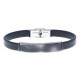 Bracelet acier pour homme - cuir synthétique  - 21 cm