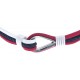 Bracelet acier pour homme - nautique - bleu, blanc et rouge - 3 cordes - 21cm