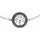 Bracelet argent rhodié 2,8g - arbre de vie - marcassites - diamètre 1,5cm  - 17+