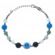 Bracelet argent rhodié 9,3g - amazonite - fluorite - agate blanche - agate bleue