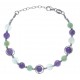 Bracelet argent rhodié 8,2g - amazonite - amethyste -  fluorite - 17+3cm