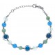 Bracelet argent rhodié 8,2g - amazonite - fluorite -  agate bleue et azur - 17+3