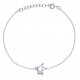 Bracelet argent rhodié 1,6g - colombe - 17+3cm
