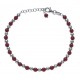 Bracelet argent rhodié 4,7g - perles rouges et argent - 17+3cm