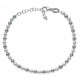 Bracelet argent rhodié 4,7g - perles synthéthiques et argent - 17+3cm