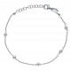 Bracelet argent rhodié 1,9g -  5 perles synthétiques - 17+3cm