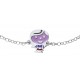 Bracelent argent rhodié 2g - enfant - petite fille - email - 14+3cm