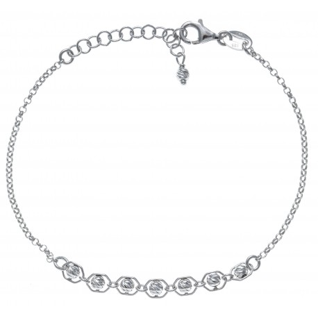 Bracelet argent rhodié 2,2g - boules magiques - 17+3cm