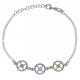 Bracelet argent rhodié 2,9g - 3 tons rosé - doré - rhodié - satinés - 17+3cm