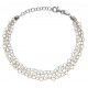 Bracelet argent rhodié 3,6g - 3 tons - chaines cœurs - 17+3cm