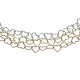 Bracelet argent rhodié 3,6g - 3 tons - chaines cœurs - 17+3cm
