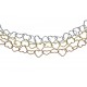 Bracelet argent rhodié 3,6g - 3 tons - chaines cœurs - 17+3cm