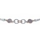 Bracelet argent rhodié 2,3g - 2 tons - rosé et rhodié - 2chaines - 17+3cm