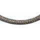 Bracelet argent rhodié 3,6g - 3 tons - noir,doré,rhodié -17+3cm