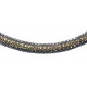 Bracelet argent rhodié 3,6g - 3 tons - noir,doré,rhodié -17+3cm