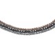 Bracelet argent rhodié 3,6g - 3 tons - rhodié, rosé, noir - 17+3cm