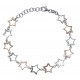 Bracelet argent rhodié 4g - 2 tons - rosé et rhodié - étoiles - 17+3cm