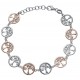 Bracelet argent rhodié 7,4g - 2 tons - rosé et rhodié - arbre de vie - 17+3cm