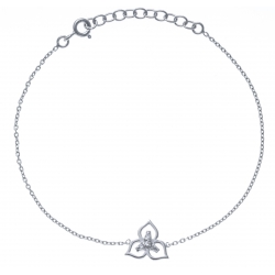 Bracelet argent rhodié - 1,7g - zircons - triskel - 17+3cm