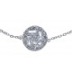 Bracelet argent rhodié 2g - zircons rond - 17+3cm