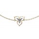 Bracelet plaqué or iris - triskel - 2 tons - zircons - 17+3cm