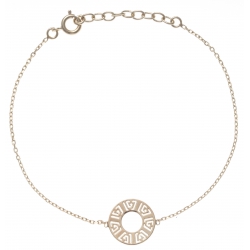 Bracelet plaqué or - cercle 1,3cm - motif indien - 17+3cm