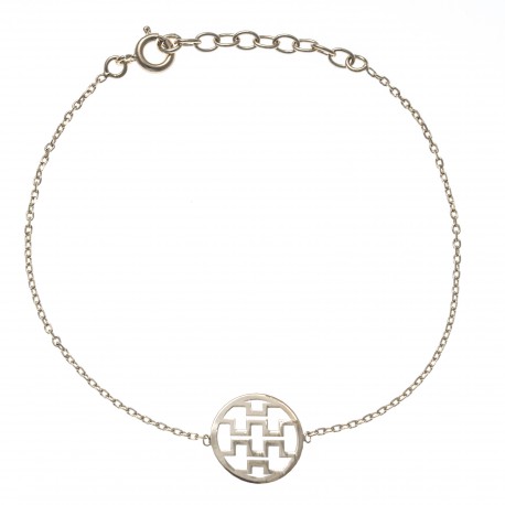 Bracelet plaqué or - motifs géométriques - 17+3cm