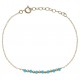 Bracelet plaqué or - 7 boules plaquées - 7 boules bleues turquoises -  17+3cm
