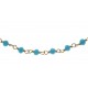 Bracelet plaqué or - perles bleues turquoises -  17+3cm