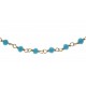 Bracelet plaqué or - perles bleues turquoises -  17+3cm