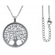 Collier acier - arbre de vie - satiné - diamètre 3cm - 45+5cm