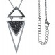 Collier acier - cristal rock - 45+5cm