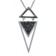 Collier acier - cristal rock - 45+5cm