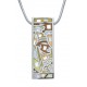 Collier en acier - nacre - émail - pharaon - 45+5cm