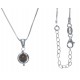 Collier argent rhodié 3,4g - boule œil de tigre 6mm - 38+5cm