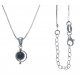 Collier argent rhodié 3,4g - boule onyx 6mm - 38+5cm