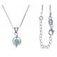 Collier argent rhodié 3,4g - boule amazonite 6mm - 38+5cm