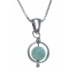 Collier argent rhodié 3,4g - boule amazonite 6mm - 38+5cm