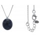 Collier argent rhodié 5,6g - aquamarine - sodalite - 45+3cm