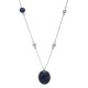 Collier argent rhodié 5,6g - aquamarine - sodalite - 45+3cm