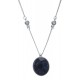 Collier argent rhodié 5,6g - aquamarine - sodalite - 45+3cm