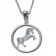 Collier argent rhodié 4,2g - licorne - diamètre 20mm - 40+5cm