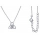 Collier argent rhodié 2,7g - zircons - triskel - 40+5cm