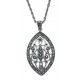 Collier argent rhodié 4,6g - marquise - marcassites - 45cm