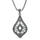 Collier argent rhodié 5,9g - marcassites - 45cm