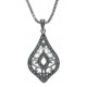 Collier argent rhodié 5,9g - marcassites - 45cm