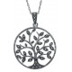 Collier argent rhodié 7,4g - arbre de vie - marcassites - arbre de vie - marcas