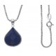 Collier argent rhodié 5,5g - lapis lazulli - 45cm